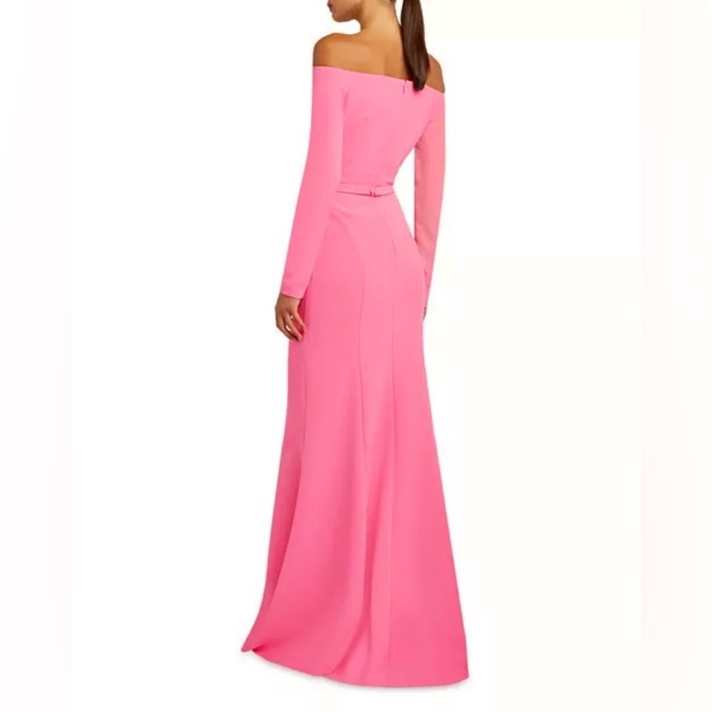 Safiyaa Rory Off-the-Shoulder Gown Pink Long Sleeve Maxi Dress - Picture 4 of 14